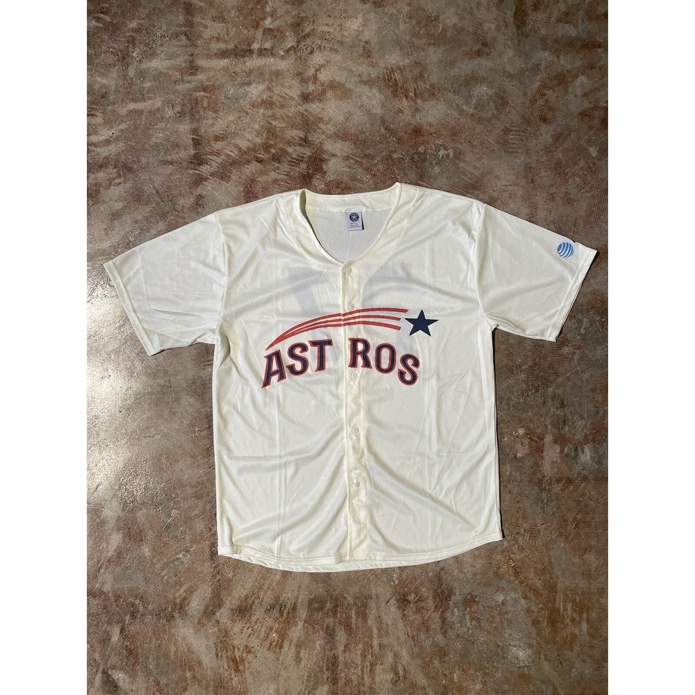 Houston Astros AT&T Button-Front Ivory Shirt  27 Altuve Jersey Sz XL